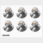George Washington Trots Ronde Sticker (Vel)