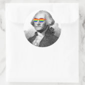 George Washington Trots Ronde Sticker (Tas)