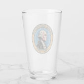 George Washington US President Illustration Badge Glas (Achterkant)