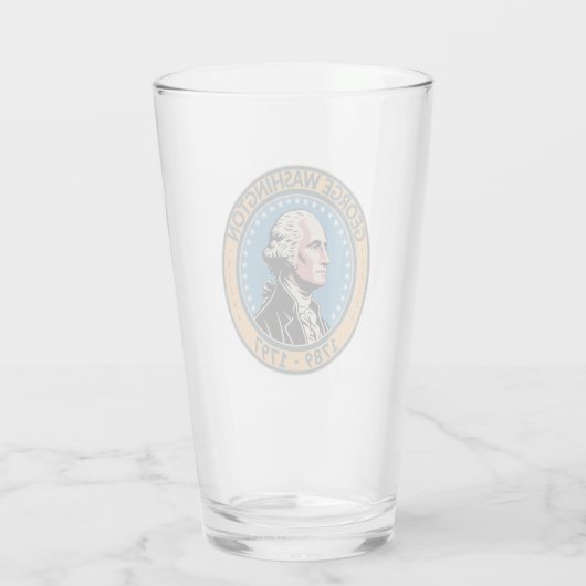 George Washington US President Illustration Badge Glas (Achterkant)
