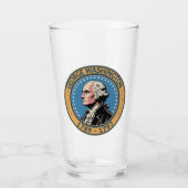 George Washington US President Illustration Badge Glas (Voorkant)