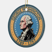 George Washington US President Illustration Badge Keramisch Ornament (Links)
