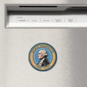 George Washington US President Illustration Badge Magneet (Insitu (Vaatwasser))