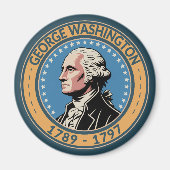 George Washington US President Illustration Badge Magneet (Voorkant)