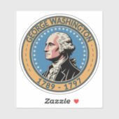 George Washington US President Illustration Badge Sticker (Vel)