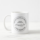 George Washington USA Land Surveyor Seal Koffiemok (Links)