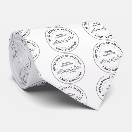 George Washington USA Land Surveyor Seal Stropdas (Opgerold)