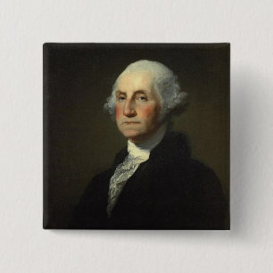 George Washington Vierkante Button 5,1 Cm