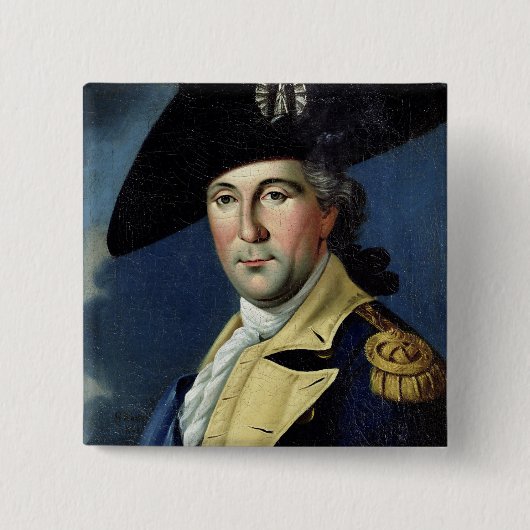 George Washington Vierkante Button 5,1 Cm (Voorkant)