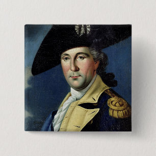 George Washington Vierkante Button 5,1 Cm