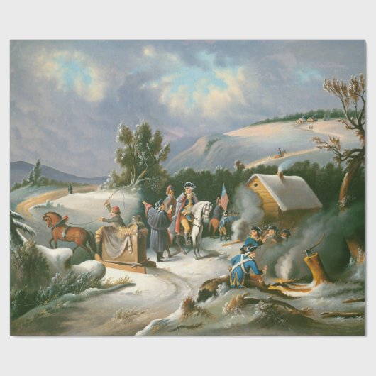 George Washington Vintage Kerst inpakpapier (Vlak)