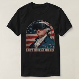 George Washington VR  Gelukkig Verjaardag Amerika T-shirt