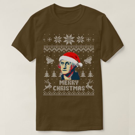 George Washington Vrolijk kerstfeest T-shirt (Design voorkant)