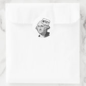 GEORGE WASHINGTON WTF GRAPPIG RONDE STICKER (Tas)
