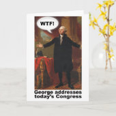 George Washington WTF. Greeting Card Kaart (Gele Bloem)