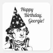 George Washington's Birthday Vierkante Sticker (Voorkant)