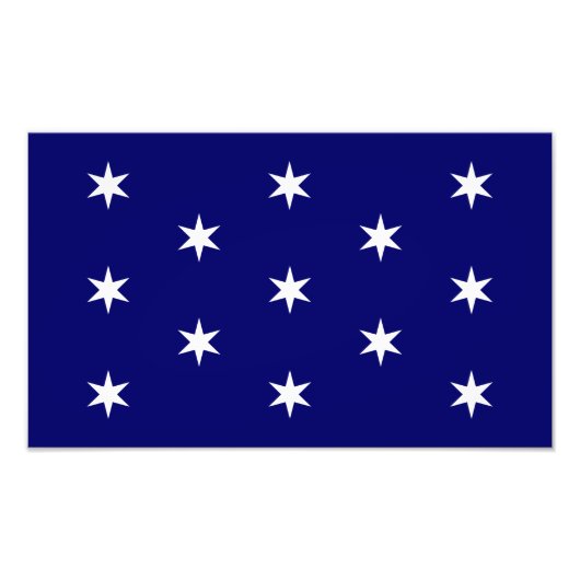 George Washington's commandant in de vlag Foto Afdruk (Voorkant)