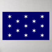 George Washington's commandant in de vlag Poster (Voorkant)