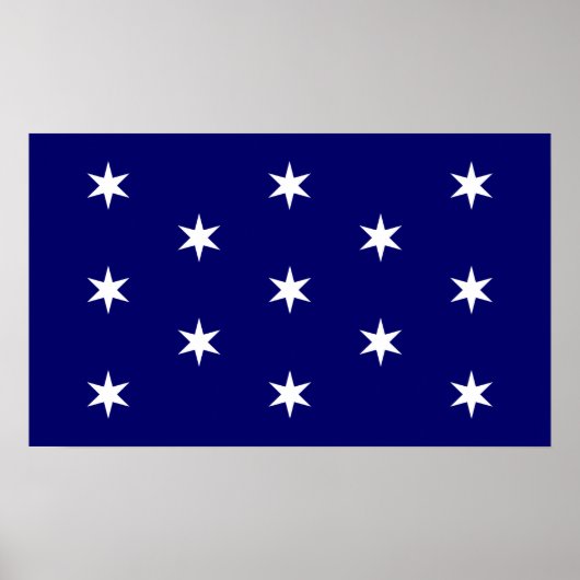 George Washington's commandant in de vlag Poster (Voorkant)