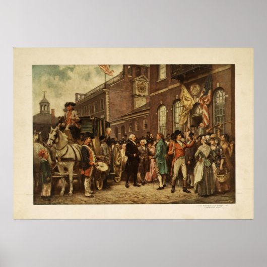 George Washington's Inauguratie in Philadelphia Poster (Voorkant)