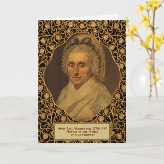 George Washington's mam Moederdag Kaart (Gele Bloem)
