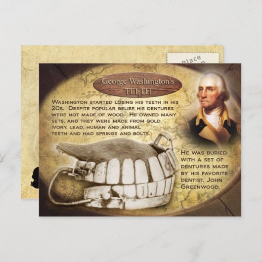 George Washington's Teeth (Dentures) Briefkaart (Voorkant / Achterkant)