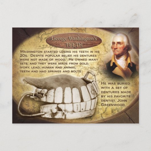 George Washington's Teeth (Dentures) Briefkaart (Voorkant)