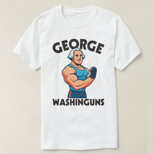 George Washinguns Cartoon Gym Flex Tee T-shirt (Design voorkant)