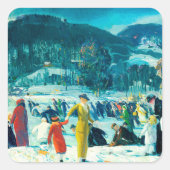 George Wesley Bellows -Love Winter-Kerstmis Vierkante Sticker (Voorkant)