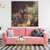 George Whitefield preken Canvas Afdruk (Insitu (Woonkamer))