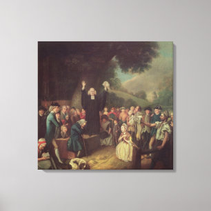 George Whitefield preken Canvas Afdruk