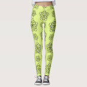 Georgeous Mindaro Yellow Mandela Pattern Leggings (Voorkant)