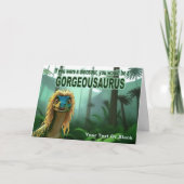 Georgeousaurus Blond Dinosaur Feestdagen Kaart (Voorkant)