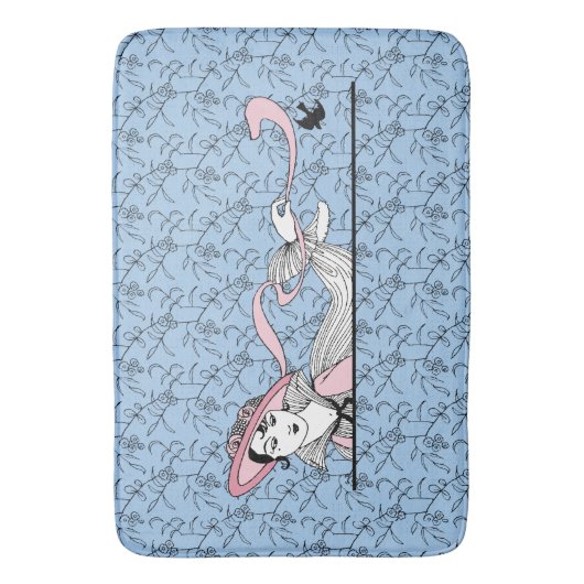 Georges Barbier 1920 Mode Lady en Bird Badmat (Voorkant Verticaal)