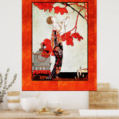 Georges Barbier Art Deco in Orange Poster (Keuken)