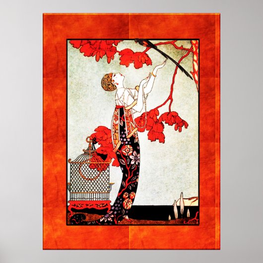 Georges Barbier Art Deco in Orange Poster (Voorkant)