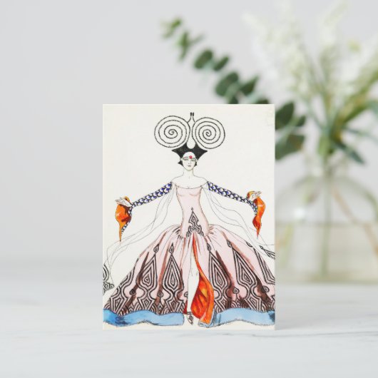 Georges Barbier Art Deco Mode Briefkaart (Staand voorkant)