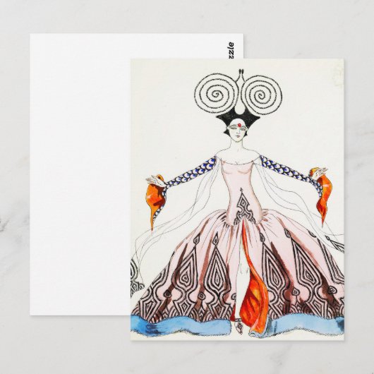Georges Barbier Art Deco Mode Briefkaart (Voorkant / Achterkant)
