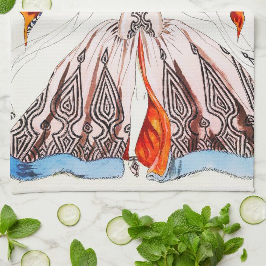 Georges Barbier Art Deco Mode Kitchen Towel Theedoek (Gevouwen)