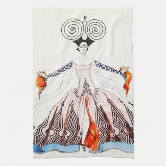 Georges Barbier Art Deco Mode Kitchen Towel Theedoek (Verticaal)