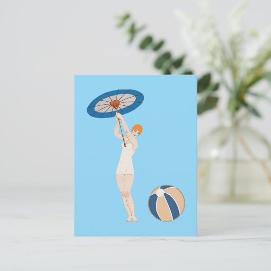 Georges Barbier Au Lido 1924 Mode Briefkaart (Staand voorkant)