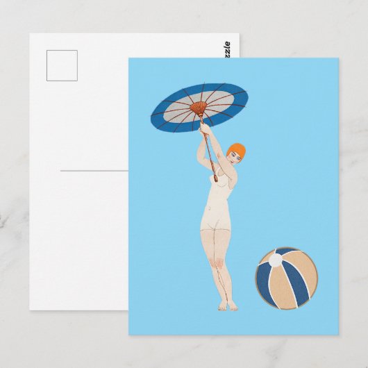 Georges Barbier Au Lido 1924 Mode Briefkaart (Voorkant / Achterkant)