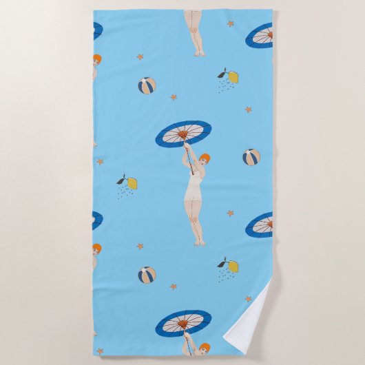 Georges Barbier Au Lido 1924 Mode Strandlaken (Voorkant)