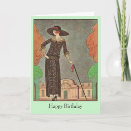 Georges Barbier Fashion Illustration 1922 Birthday Kaart