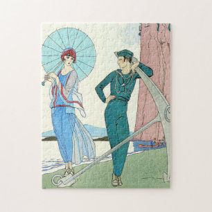 Georges Barbier Lady aan de Beach Puzzle Legpuzzel