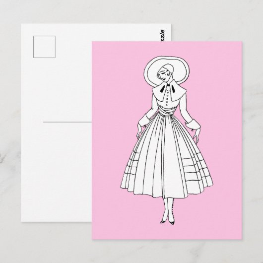 Georges Barbier, Mode uit de jaren twintig Briefkaart (Voorkant / Achterkant)