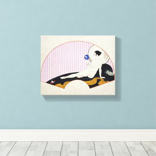 Georges Barbier - Odalisque met een kristallen bal Canvas Afdruk (Insitu (Houten vloer))