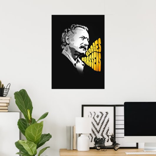 Georges Brassens Poster (Thuiskantoor)