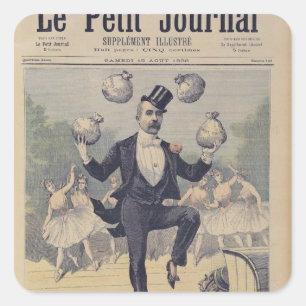 Georges Clemenceau jongling bags in het Engels Vierkante Sticker