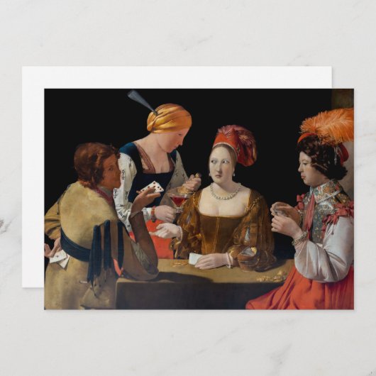 Georges de la Tour - Cheat with Ace of Diamonds Bedankkaart (Voorkant / Achterkant)